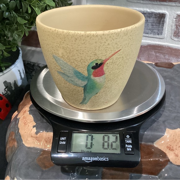 Ceramic or Pottery Crafted Pot with a Hummingbird in flight - Very Nice - Picture 10 of 10